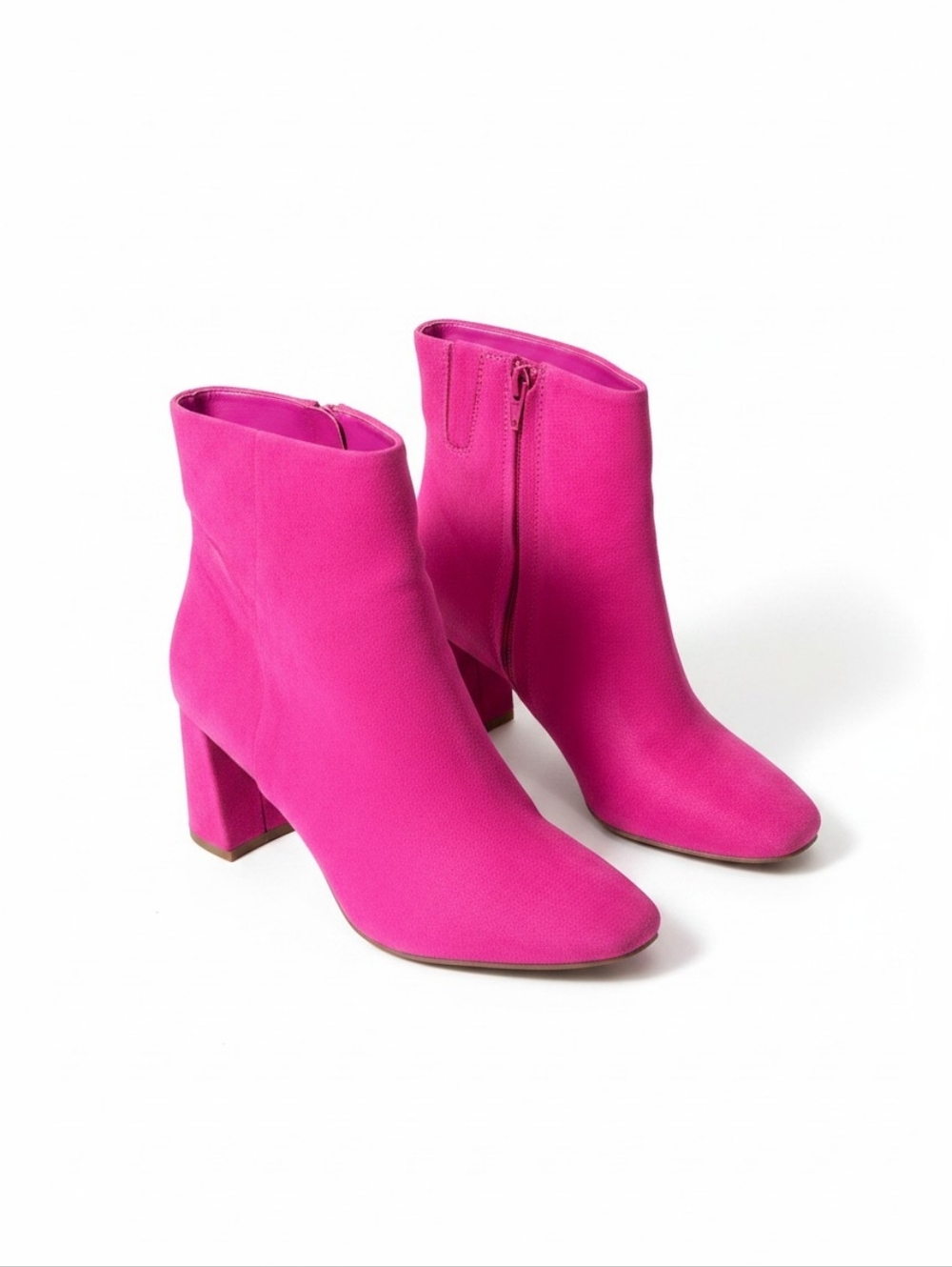 JORYA Hot Pink Faux Suede Ankle Booties — Size 9